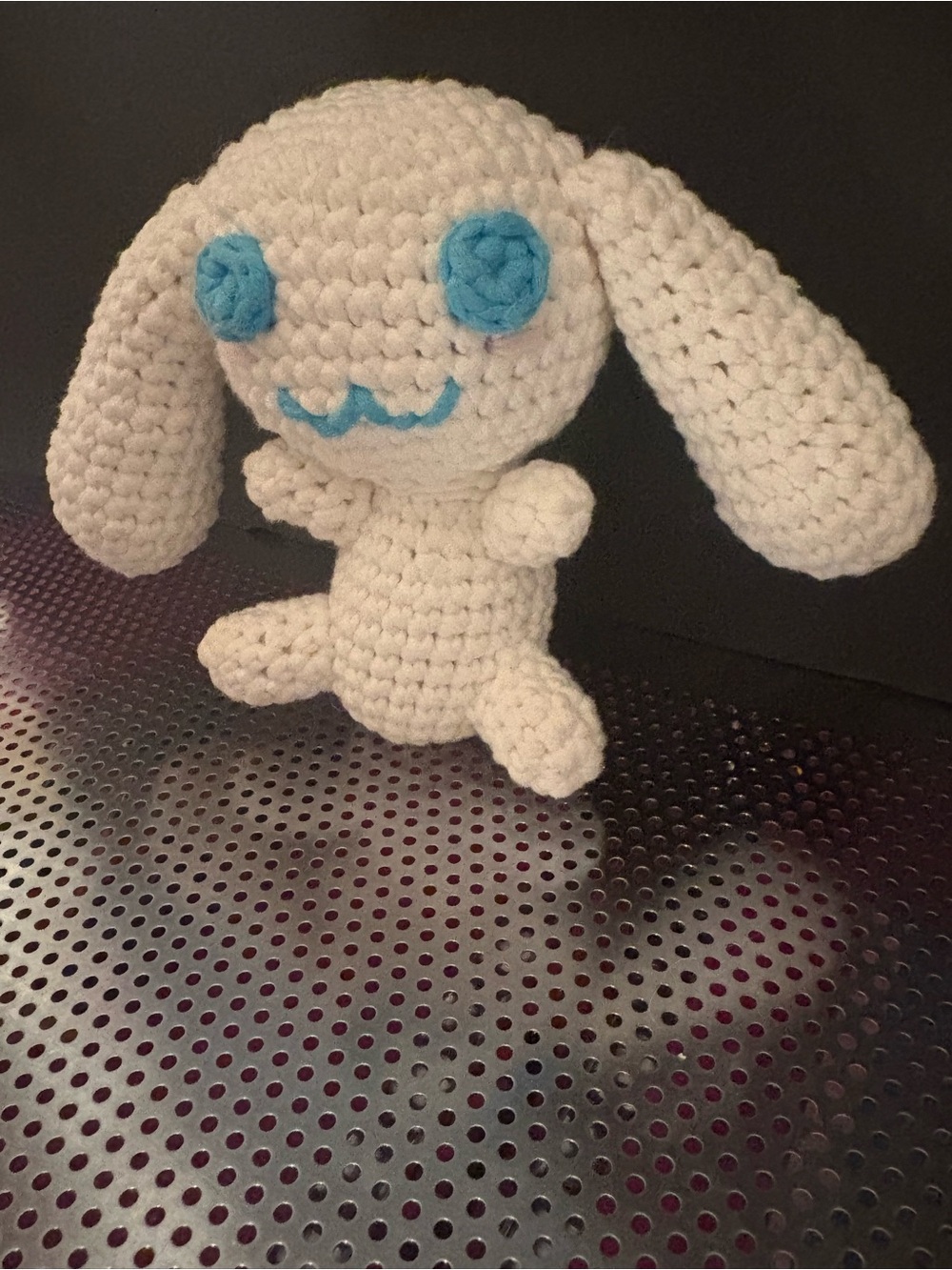 Handmade Cinnamoroll Crochet Plush – 4” – White & Blue